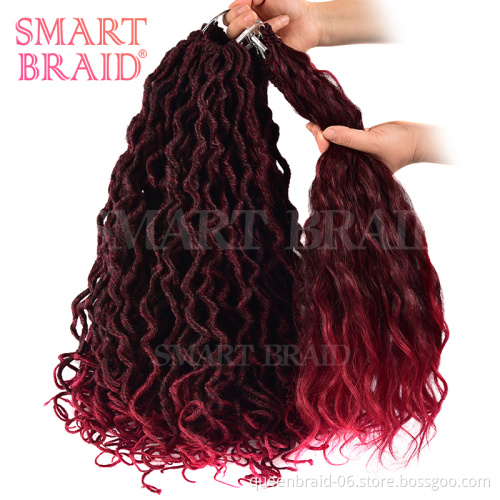 Mermaid Locs 20 inch 18 roots/pack Synthetic Braiding Crochet Hair Ombre Crochet Hair Extension For Afro Women